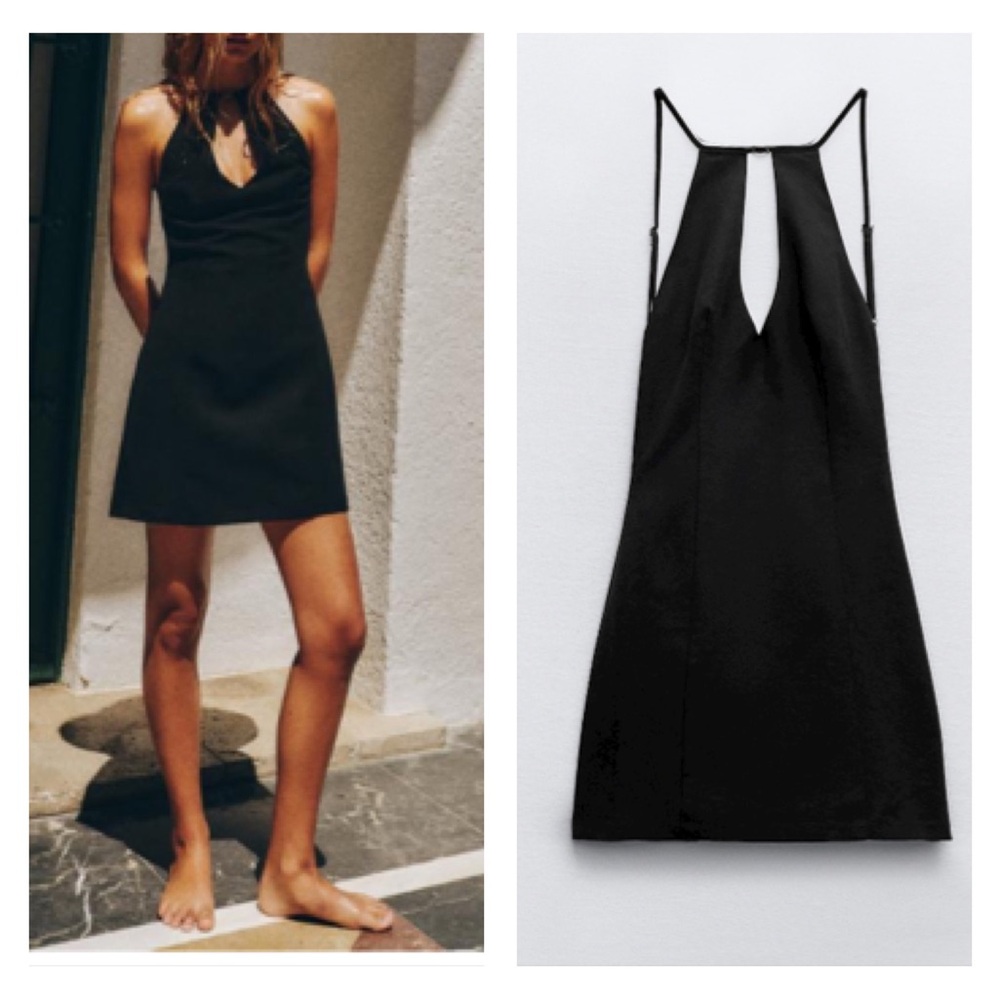 NWT Zara buckled halter dress